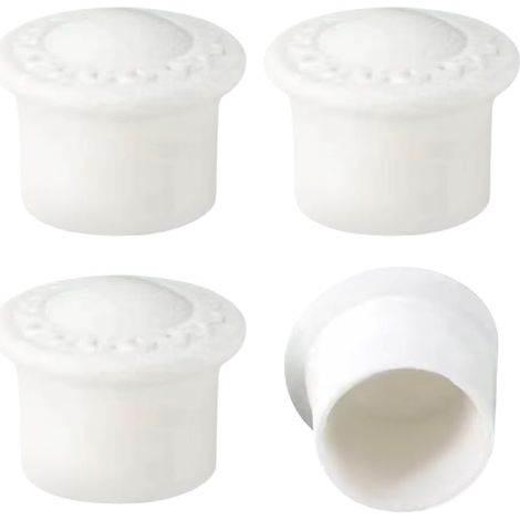 4 Embouts de Rideau en Plastique Blanc de 28mm en Forme de Colonne de Remplacement pour Tringle Décorative,Têtes D'Embouts Décoratifs pour Maison Bureau Tringles Romaines (1/5)
