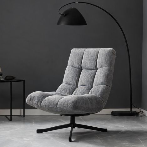 Fauteuil coloris gris en polyester 95 x 75 x 90 cm (1/5)