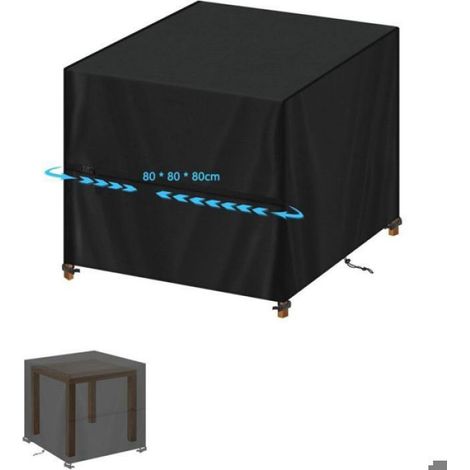 Housse Table Carrée - 80x80x80 cm - Tissu Oxford 420D Imperméable - Protection Jardin Extérieur - 1 Pièce (1/5)