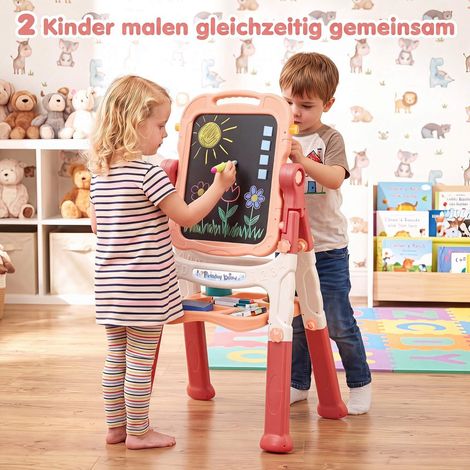 Kids' Adjustable 4-in-1 Art Easel with Accessories (1/5)