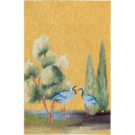 Tapis de Terrasse et Salon Tissage Plat Motif Nature Oiseaux Polyester Multicolore 160 x 230 cm - PANGIVO