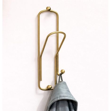 DanDiBo Wandhaken Garderobe Garderobenhaken Messing Bunt Kleiderhaken Büroklammer 32 cm Klammer Jackenaufhänger Kind Haken Metall (1/5)