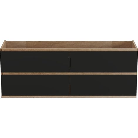 Mobile sotto lavabo sospeso 150 cm Naturale chiaro e Nero - SABURI (1/3)