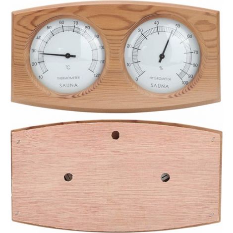 Hygromètre en bois 2 en 1, thermomètre pour sauna, double cadran, température du sauna