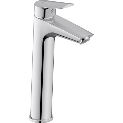 Mitigeur monocommande de lavabo, Robinet lavabo, Taille L (hauteur de sortie 203 mm), lavabo salle de bain, Robinet salle bain, Robinet à économie d'eau (MinusFlow), robinetterie, chromé (1/3)