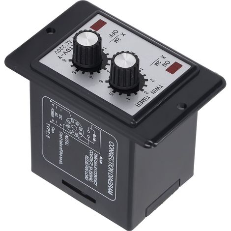 Relais temporisé double 12 m, bobine en cuivre, contacts argentés, anti-interférences, 220 V CA (1/5)