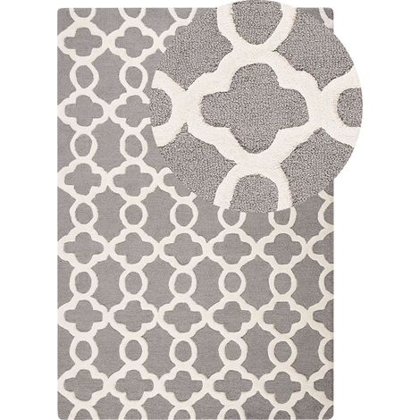 Teppich ZILE Grau 160 x 230 cm Wolle (1/5)