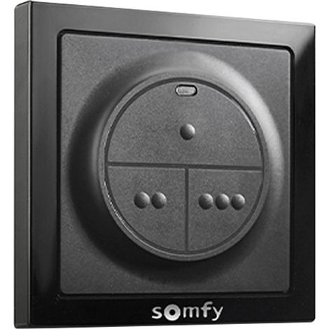 Somfy 1871131 - Radiocomando da parete io Per comandare il motore e/o l'illuminazione di un garage o di un cancello, nero