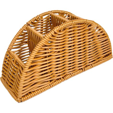 Porte-télécommande dans un panier en osier, organisateur en rotin à 4 compartiments pour la maison, le bureau et le studio (1/4)
