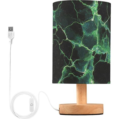 Lampe de table cylindrique noire en marbre émeraude pour lampes (1/5)