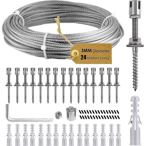 Plant Support for Climbing Plants, 24 m 3 mm Stainless Steel Cable Support for Plants (1/5)