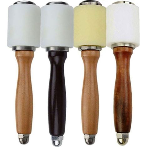 Marteau nylon, manche bois, 340 g, pour cuir et sculpture. (1/4)