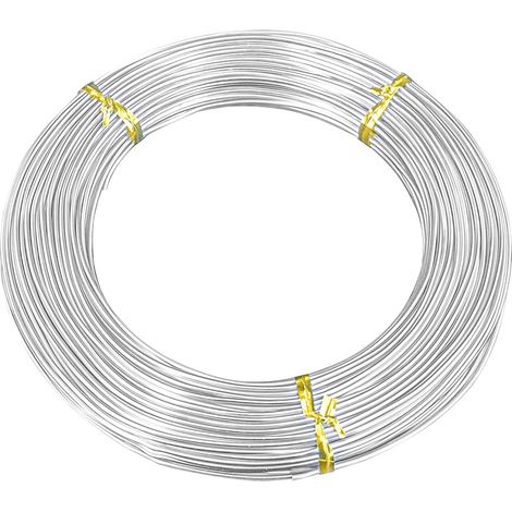 1 Rouleau Fil Aluminium 1,5 mm x 50 m,Fil D'artisanat en Aluminium,Fil de Fer Souple,Fil de Sculpture pour Bijoux,Liaison,Modelage,Fabrication de Bijoux,Travaux Manuels (1/5)