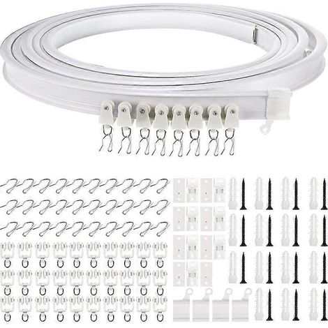 Rail de plafond coulissant incurvé pour une intégration parfaite, tringle à rideaux polyvalente pour fenêtres, douches et espaces décoratifs (5 m) (1/5)