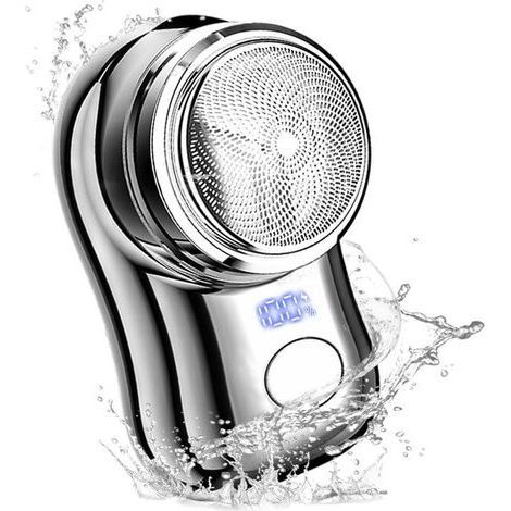 Mini Rasoir, Portable Electric Shaver, Rasoir Électrique Pratique et Rechargeable, Rasage Électrique de Poche, USB Rechargeable Shaver, Pocket Electric Shave, Electric Razor à Affichage LED (Argent) (1/5)