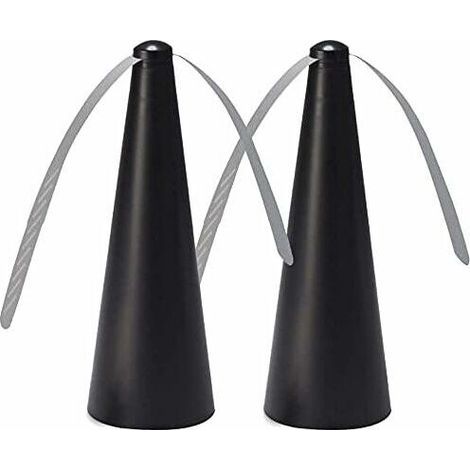 Blade Repellent - 9  9  25cm Ventilat anti-mouches indolore - Empêche les insectes volants - Repas en plein air Jardin Camping 2pcs Noir (1/5)