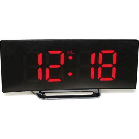 Réveil numérique avec grand écran miroir, affichage de l'heure, de la date, de la température ambiante, pour chambre à coucher, bureau, salon (1/5)