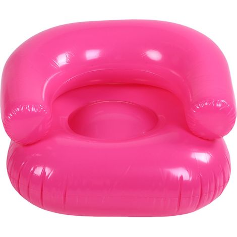 Fauteuil gonflable transparent en PVC souple et confortable pour chambre, salon, couloir, balcon, rose. (1/5)