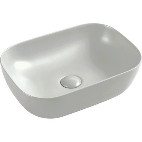 Vasque à poser Lusso ovale 45,5 x 32,5 cm, gris clair mat (1/5)