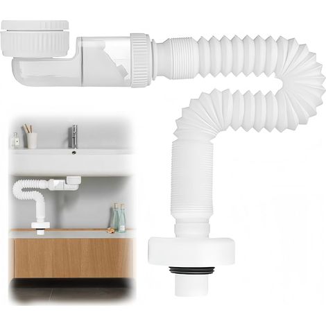 1/4" Tuyau de Vidange Flexible Siphon Tuyau De Vidange Pour Siphon Blanc (1/5)