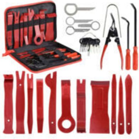 30PCS Outils pour Garnitures Outils Démontage Installation Garniture Intérieure Outils pour Garnitures Panneau de Porte Autoradio Kit Garniture Voiture avec Un Sac (1/4)