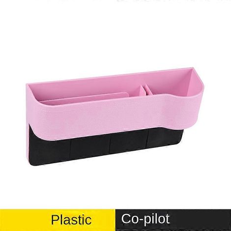Organisateur latéral de siège avec porte-gobelet pour voiture, en cuir, multifonctionnel, combleur d'espace entre les sièges, boîte de rangement, poche de siège (B-Pink copilot)