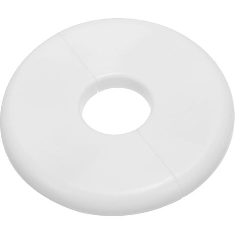 Plaque d'Écussons Auto-Adhésive Ronde en ABS 0.93"/23.5mm, Couverture Murale pour Tuyau d'Eau, Cache Mitigeur Douche Boucles Rosace Robinet Chauffage Plomberie Mural, Blanc (1/5)