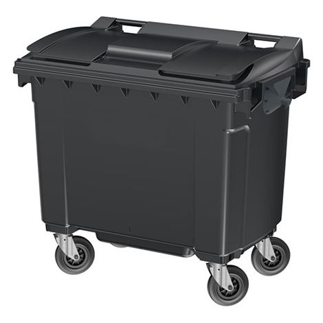 Conteneur 660 litres à préhension latérale avec tourillons - Couleur du couvercle Vert kaki - 1265 x 775 x 1165 mm - 210009LGAGA/VK