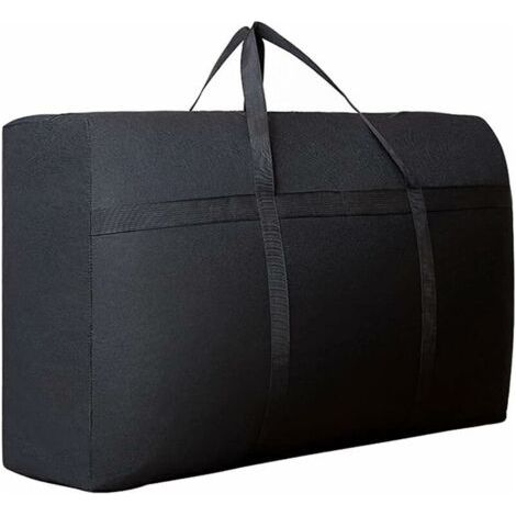 Grand sac de rangement 180 L en tissu Oxford imperméable pour courtepointe et vêtements, lavable, convient pour les bagages de voyage (100 x 60 x 30 cm, noir) (1/5)
