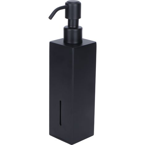 200-ml-Duschflasche (quadratisch) aus Edelstahl 304, schwarzer Shampoo- und Flüssigseifenspender (1/5)