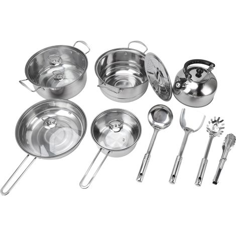 Ensemble d'ustensiles de cuisine en acier inoxydable, antirouille, casseroles épaisses, poêles pour la cuisine à domicile, Restaurant