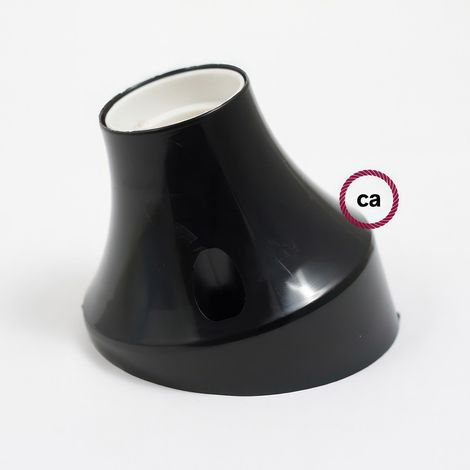 creative cables Portalampada 45░ E27 a Parete o soffitto in termoplastica - Nero
