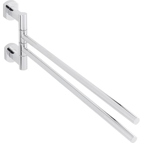 Optima Cube Way Portasciugamani in ottone con 2 bracci girevoli, cromo (SPI19)