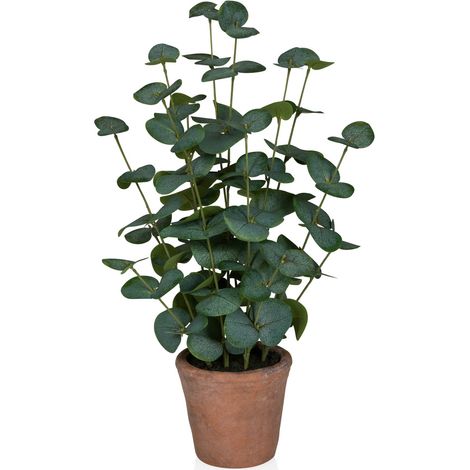 Kunstpflanze / Topfpflanze EUCALYPTUS 48 cm Kunststoff grün hjh OFFICE