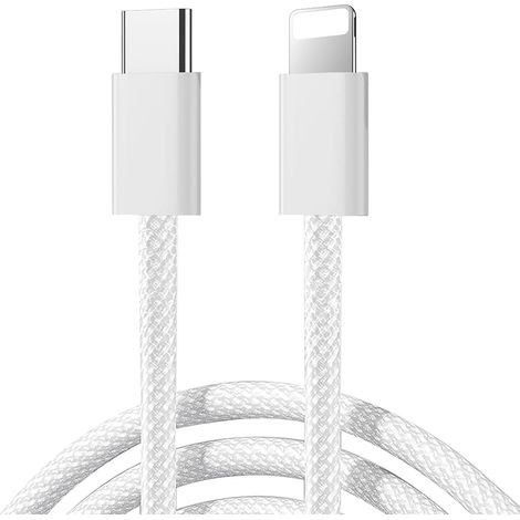 Cavo USB-C intrecciato - iPhone Lightning 30W 1m - Bianco