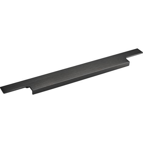Möbelgriff SMAL Länge 323 mm schwarz gebürstet Griffleiste von mit Harpunensteg-Montage ZUM EINFRÄSEN SOTECH (1/5)
