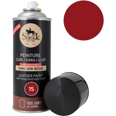 Pittura Pelle (15-BORDEAUX) con Vernice Integrata - SOFOLK - Manutenzione per Sedili e Volante di Auto, Divano, Scarpe, ecc. (1/4)
