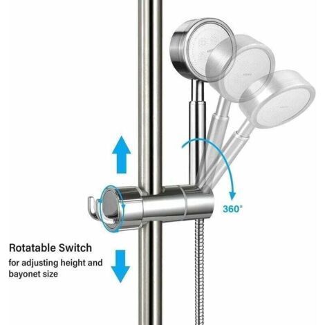 Punch-free shower head holder, shower lifting rod base, adjustable center fork, hand-held shower head, sliding sleeve (1/3)