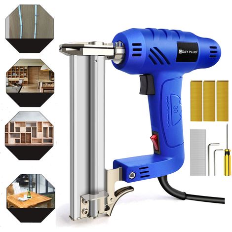 2in1 Nail Staple Gun Electric Heavy Duty Stapler Nailer Tacker Fabric Furniture (1/5)
