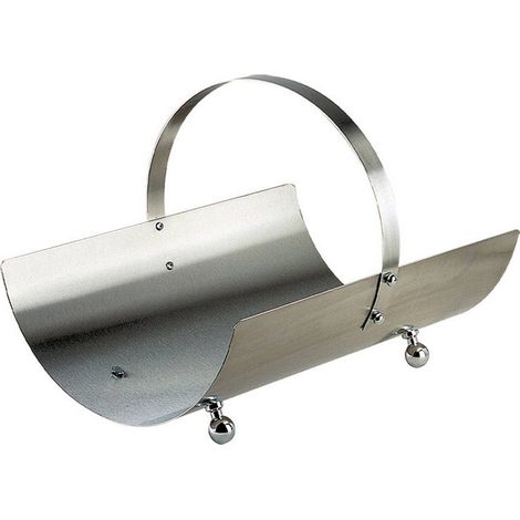 Portalegna acciaio inox h.40 l.50x36 cm. Made in Italy
