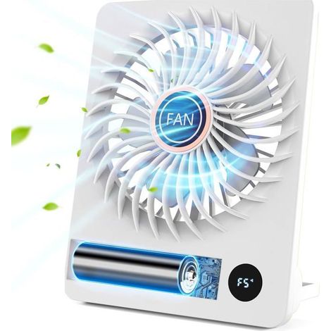 Ventilateur de bureau - AVEKI - 5,5 pouces - Rechargeable - 5 vitesses - Ultra silencieux