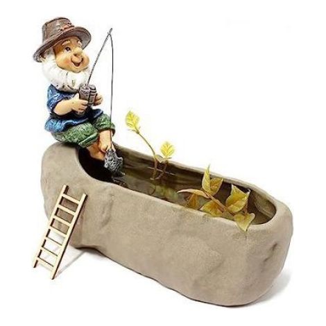 Statue Pêche - Résine Extérieure - Jardin Cour Pelouse - 4,5 x 7 x 10 cm - 1 Pièce (1/4)