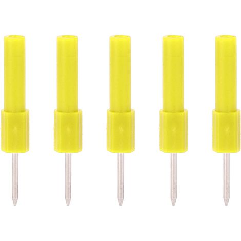 Kit de 5 sondes de rétro-injection en acier pour diagnostic électrique, pointe perforante de fil 4 mm avec prise banane pour multimètre, jaune (1/5)