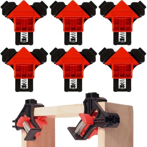 Presses D'angles, 6pcs Serre Joint, Pinces à Angle Droit, Réglable pour Bois, Métal, Travail Manuel (1/5)