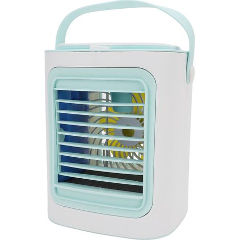 Climatiseur portable personnel par évaporation avec 3 vitesses de ventilation, 2 modes brumisateur, 7 couleurs d'éclairage et ventilateur de bureau silencieux USB pour la chambre ou le bureau. (1/5)