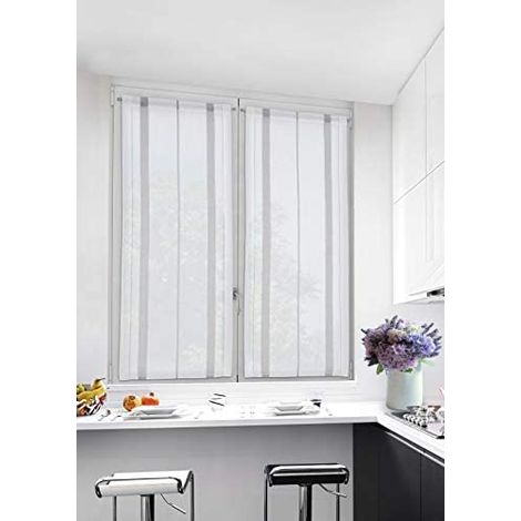 Home Collection TCMOM116/150 Tendina Coppia Momo, Poliestere-Cotone, Naturale, 60x150 cm, 2 Unità (1/2)
