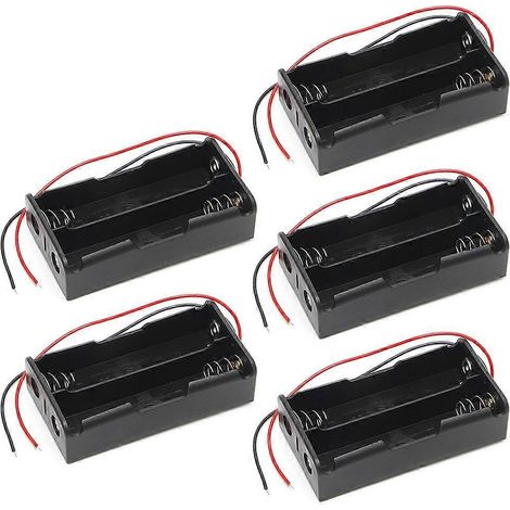 5 Pièces Support Piles 18650 3.7V avec Câbles - Boîtier de Rangement pour Batteries Rechargeables (1/4)