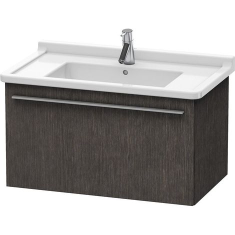 Unità Duravit X-Large Vanity a parete 6057, 1 cassettone, 800 mm per Starck 3, Colore (anteriore/corpo): impiallacciato in vero legno di quercia scuro spazzolato e vero legno - XL605707272