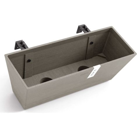 Ecopots Bewässerungsblumenkasten Bruges Balcony 48 cm taupe zum Aufhängen