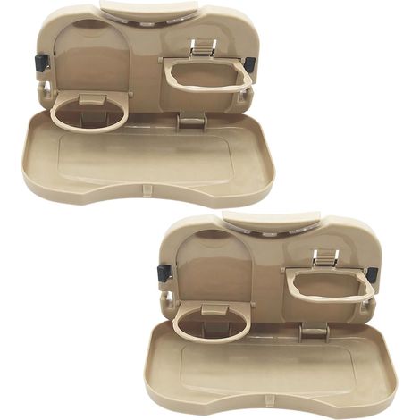 Plateau arrière pliable avec porte-gobelet pour collations, boissons, repas, bureau, travail, voyage, trajets (1/5)